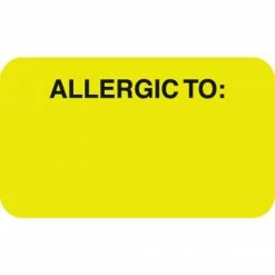 Medical Arts Press® Allergy Warning Medical Labels, Allergic To:, Fluorescent Chartreuse, 7/8x1-1/2", 500 Labels