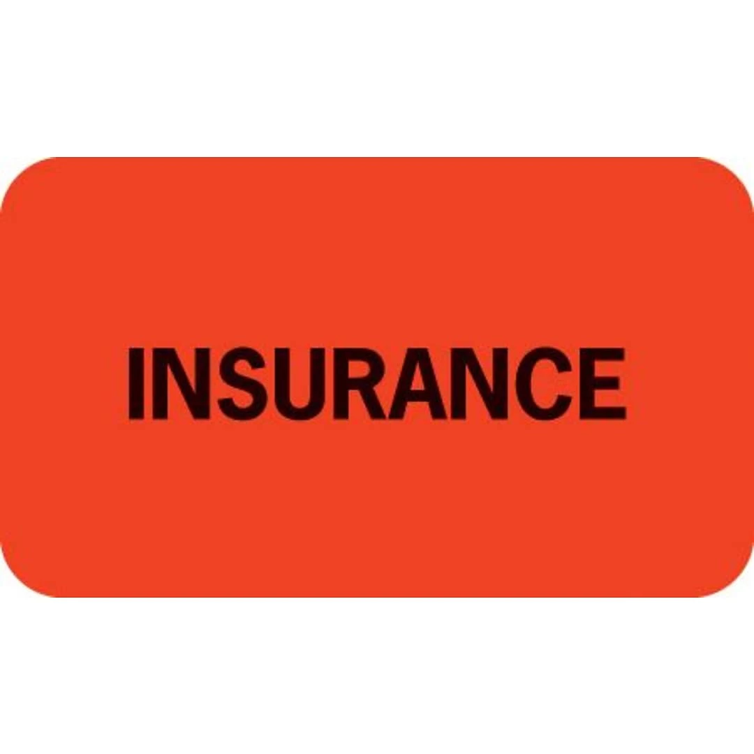 Medical Arts Press® Insurance Chart File Medical Labels, Insurance, Fluorescent Red, 7/8x1-1/2", 500 Labels