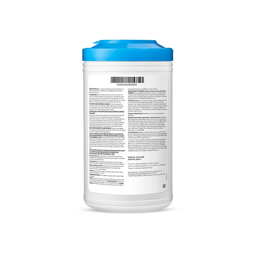 Sani-Cloth PDI Sani-24 Germicidal Disposable Disinfecting Wipes, 65/Canister, 6 Canisters/Carton (P23284CT) - Image 2