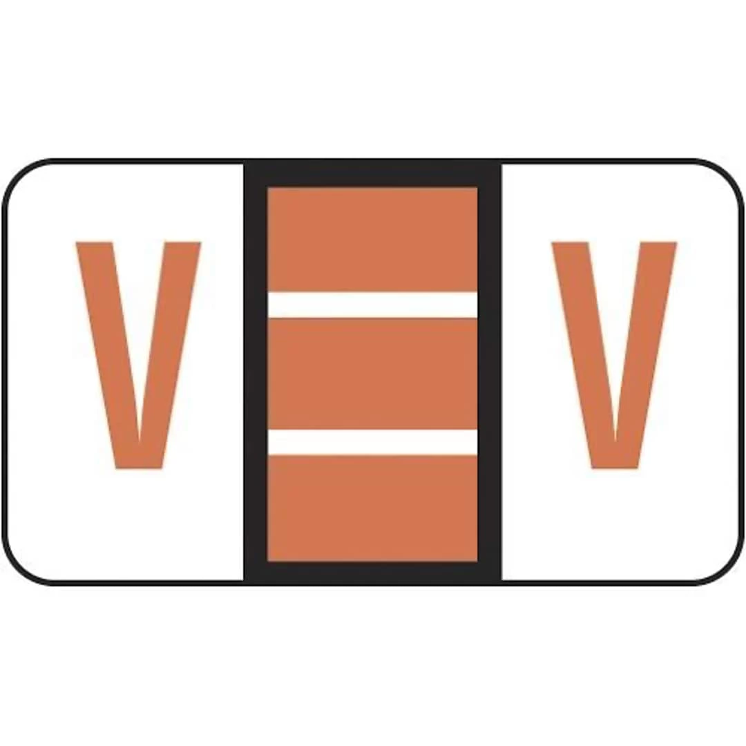Medical Arts Press® Jeter® Compatible 5100 Series Alpha Roll Labels, "V"