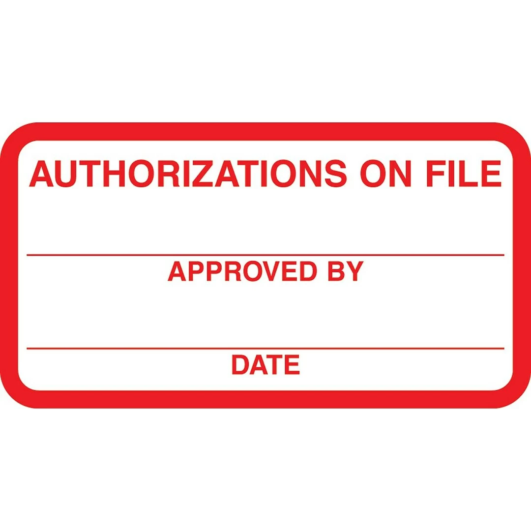 Medical Arts PressĀ® Patient Record Labels, Authorizations On File, Red And White,1-3/4x3-1/4", 500 Labels