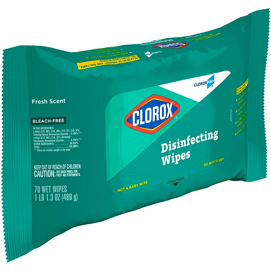 CloroxPro® Disinfecting Wipes, Bleach-Free, Fresh Scent, 70 Count (Pack Of 9) (Package May Vary) - Image 8