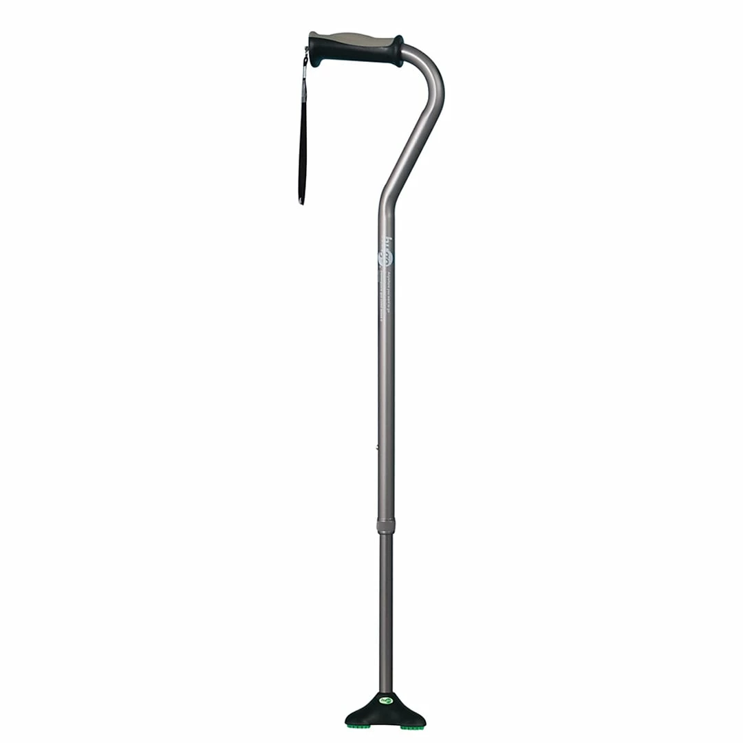 Drive Medical Hugo QuadPod Offset Cane With Ultra Stable Cane Tip, Smoke (731-858)