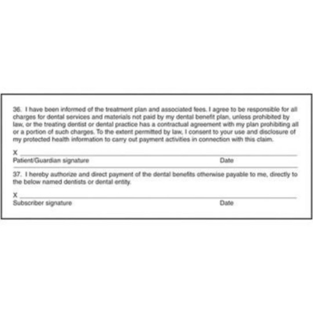 Medical Arts Press 2003 Dental Insurance Signature Label, HIPPAA Compliant (20158) - Image 2