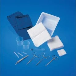 Medline Laceration Trays With Floor-grade Instruments Without Syringes/Needles, 16/Pack