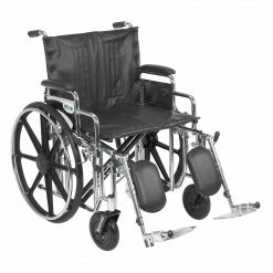 Drive Medical Sentra Extra Heavy Duty Wheelchair Detachable Desk Arms Elevating Leg Rests 22" Seat (STD22DDA-ELR)