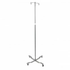 Drive Medical Economy Removable Top I. V. Pole, 2 Hook Top, Silver Vein (13033SV)