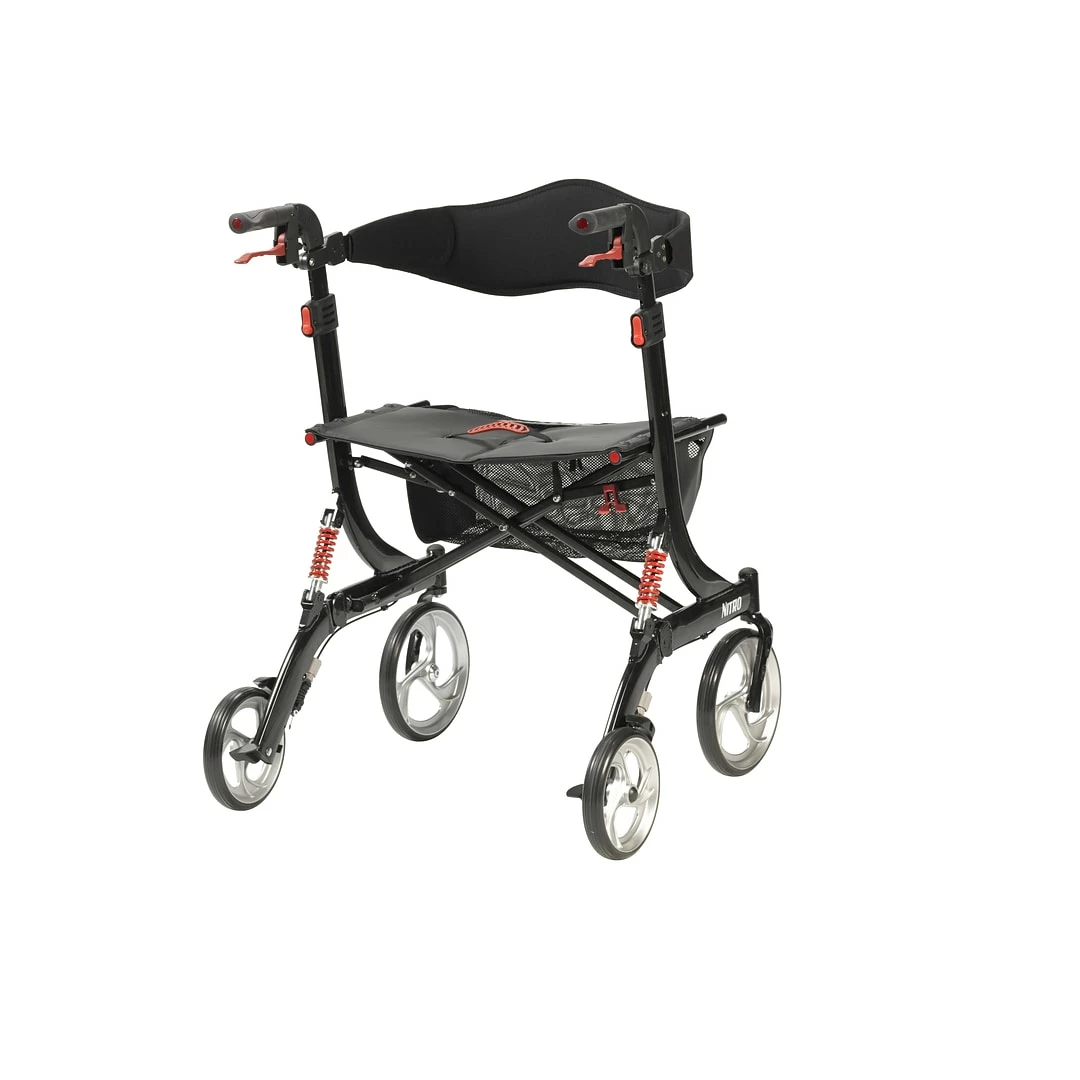 Drive Medical Nitro Euro Style Rollator Rolling Walker, Heavy Duty, Black (10266HD-BK) - Image 4