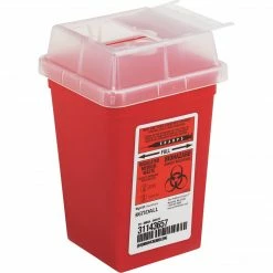 Impact Sharps Waste Containers, Red, 1 Quart, 6 3/4"H X 4 1/2"W X 4 1/2"D