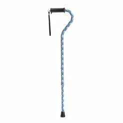 Drive Medical Adjustable Height Offset Handle Cane With Gel Hand Grip, Plaid (RTL10372PL)