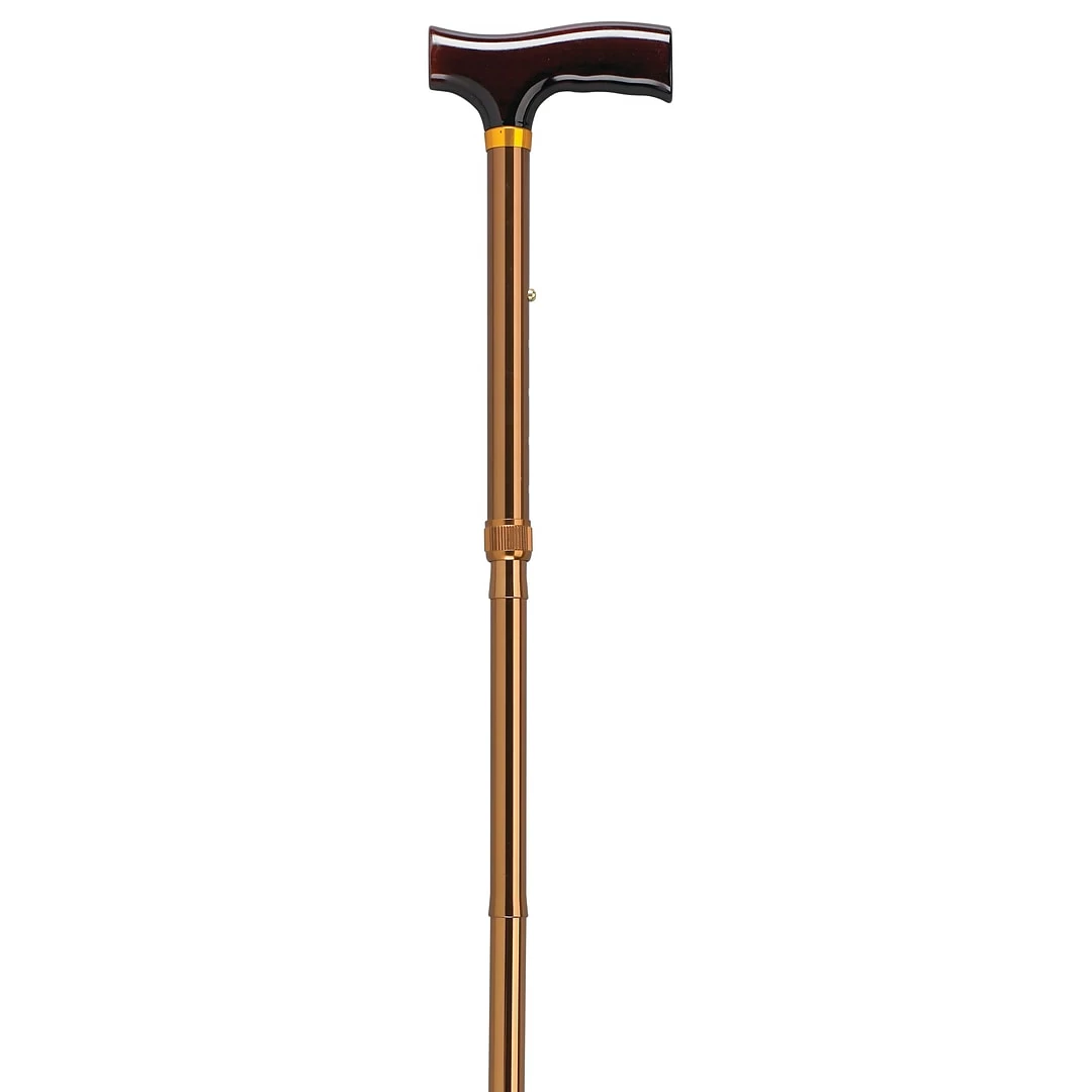 Drive Medical Lightweight Adjustable Folding Cane With T Handle Bronze (RTL10304BZ)