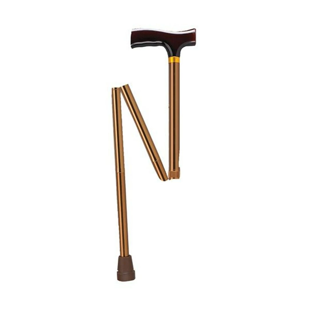 Drive Medical Lightweight Adjustable Folding Cane With T Handle Bronze (RTL10304BZ) - Image 2