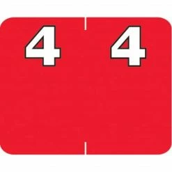 Medical Arts Press® Numeric Labels On Roll; "4", Red