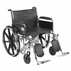 Drive Medical Sentra EC Heavy Duty Wheelchair Detachable Full Arms Elevating Leg Rests 24" Seat (STD24ECDFA-ELR)