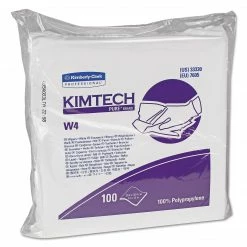 Kimtech⢠W4 Critical Task Wipers, Flat Double Bag, 12 X 12, White, 100/Bag, 5 Bags/Carton