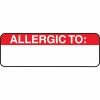 Medical Arts Press® Allergy Warning Medical Labels, Allergic To:, Red And White, 1x3", 250 Labels