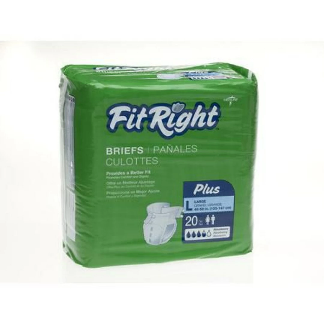 FitRight® Plus Clothlike Briefs, 2XL (60" - 69"), 80/Pack - Image 3