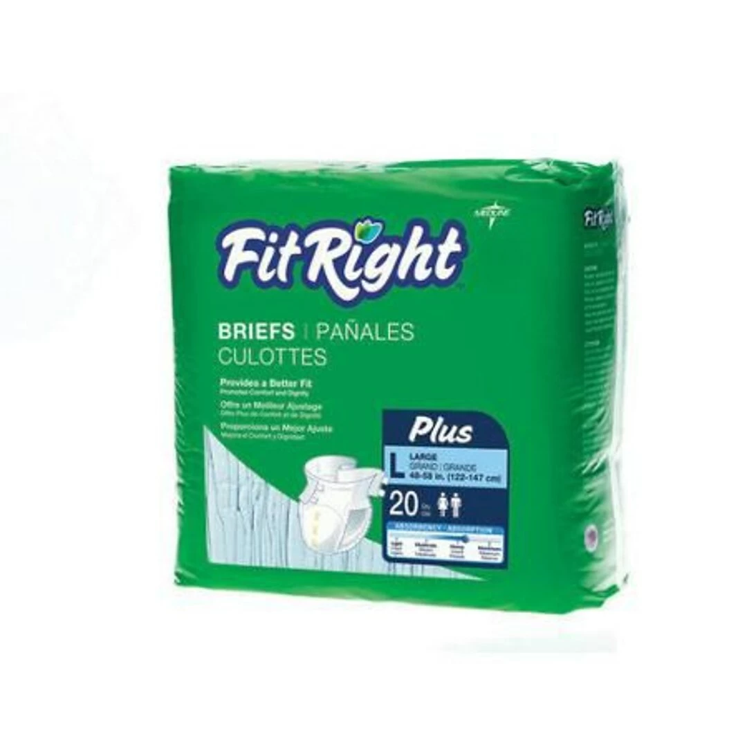 FitRight® Plus Clothlike Briefs, 2XL (60" - 69"), 80/Pack - Image 4