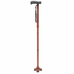 Drive Medical HurryCane HurryCane Freedom Edition Folding Cane With T Handle, Red (HCANE-RD-C2)