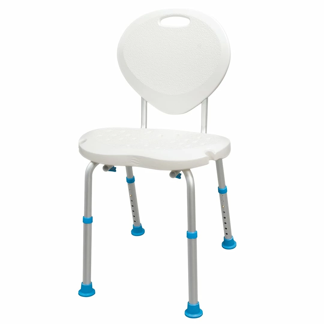 Drive Medical AquaSense Adjustable Bath And Shower Chair With Non-Slip Comfort Seat And Backrest, White (770-537)