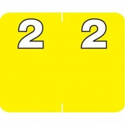 Medical Arts Press® Numeric Labels On Roll; "2", Yellow