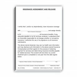 Medical Arts Press® Insurance Assignment Release Pad