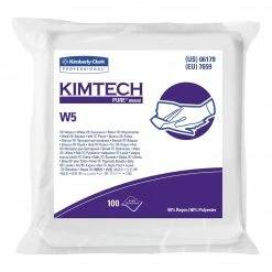 Kimtech™ W5 Critical Task Wipers, Flat Double Bag, Spunlace, 9 X 9, White, 100/Pack, 5 Packs/Carton