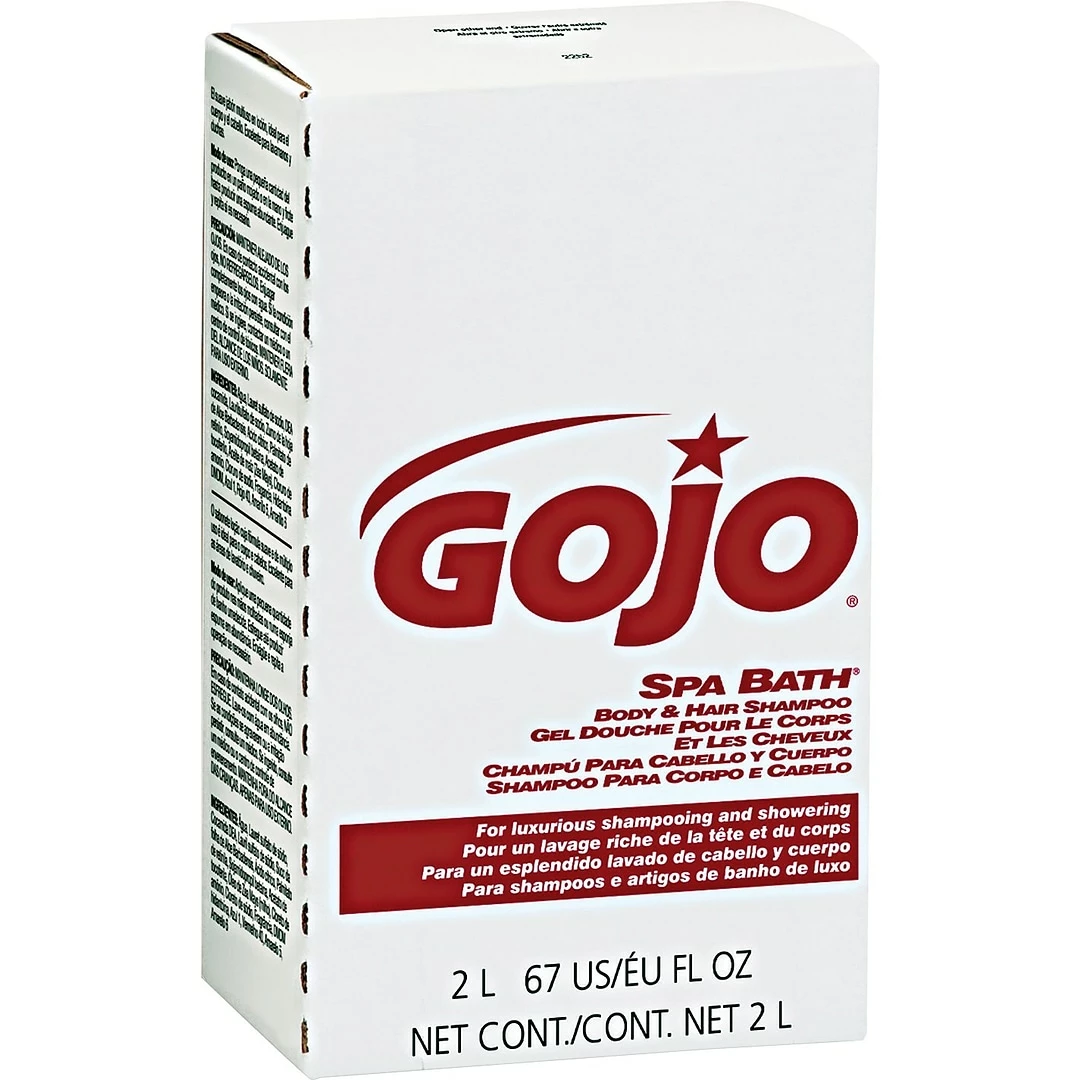 GOJO® Spa Bath Body & Hair Shampoo, Herbal, Rose Color, 2000ml Refill, 4/Ct (2252-04)