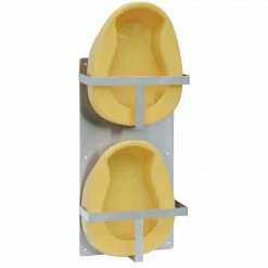 Omnimed Stainless Steel Vertical Wall Mounted Double Bedpan Rack (303025)