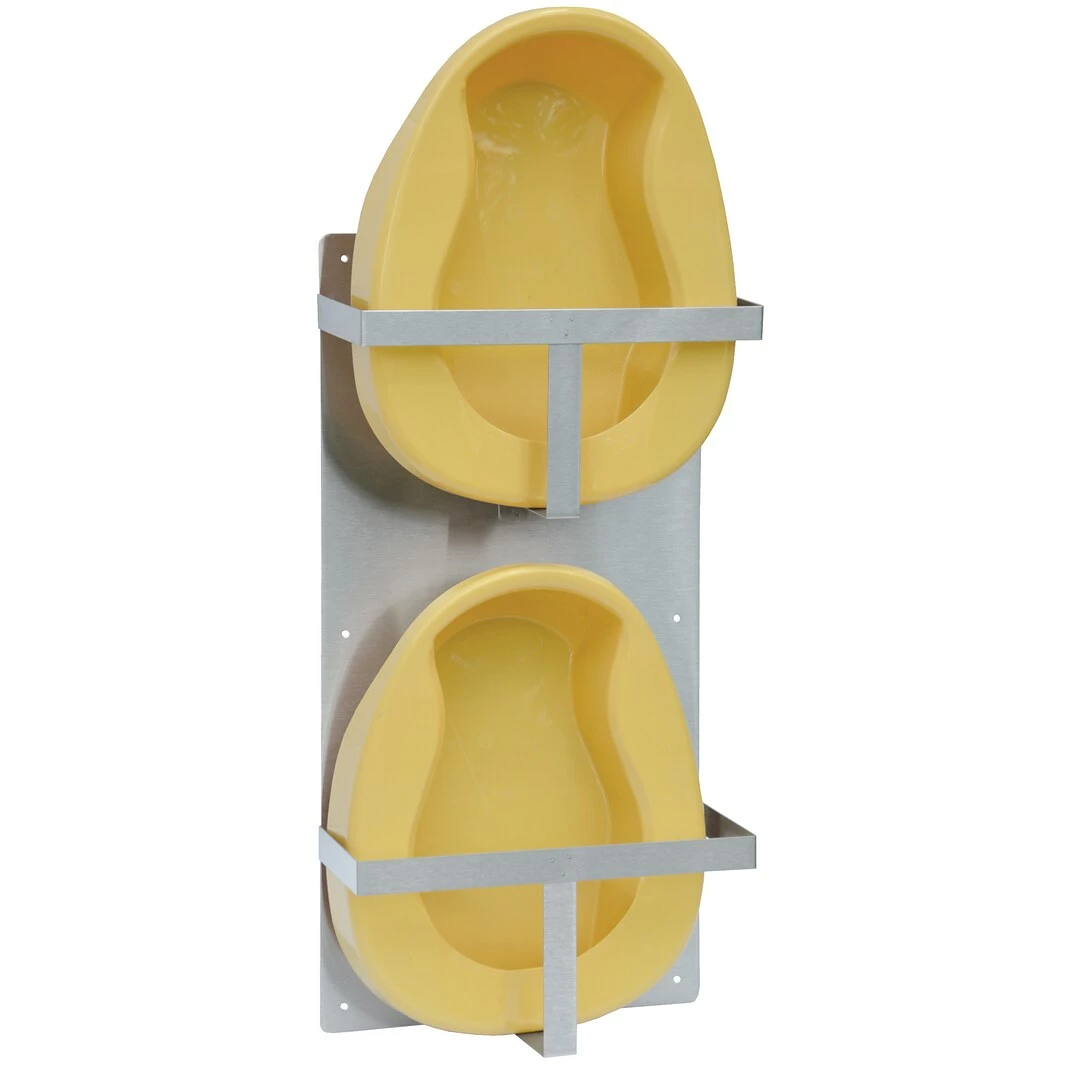 Omnimed Stainless Steel Vertical Wall Mounted Double Bedpan Rack (303025)