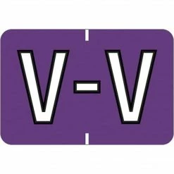 Medical Arts Press® Colwell Jewel Tone® Compatible Alpha Binder Sheet Labels; "V"