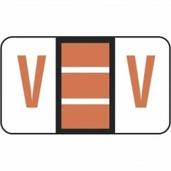 Medical Arts Press® Jeter® Compatible 5100 Series Alpha Sheet Labels; "V"