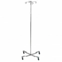 Drive Medical Economy Removable Top I. V. Pole, 2 Hook Top, Chrome (13029)