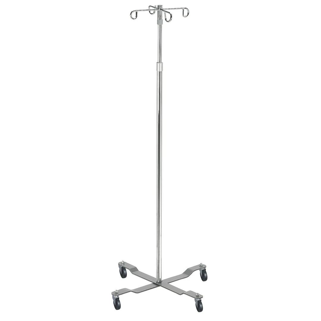 Drive Medical Economy Removable Top I. V. Pole, 2 Hook Top, Chrome (13029)