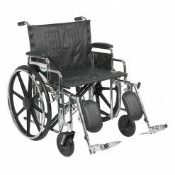 Drive Medical Sentra Extra Heavy Duty Wheelchair Detachable Desk Arms Elevating Leg Rests 24"Seat (STD24DDA-ELR)