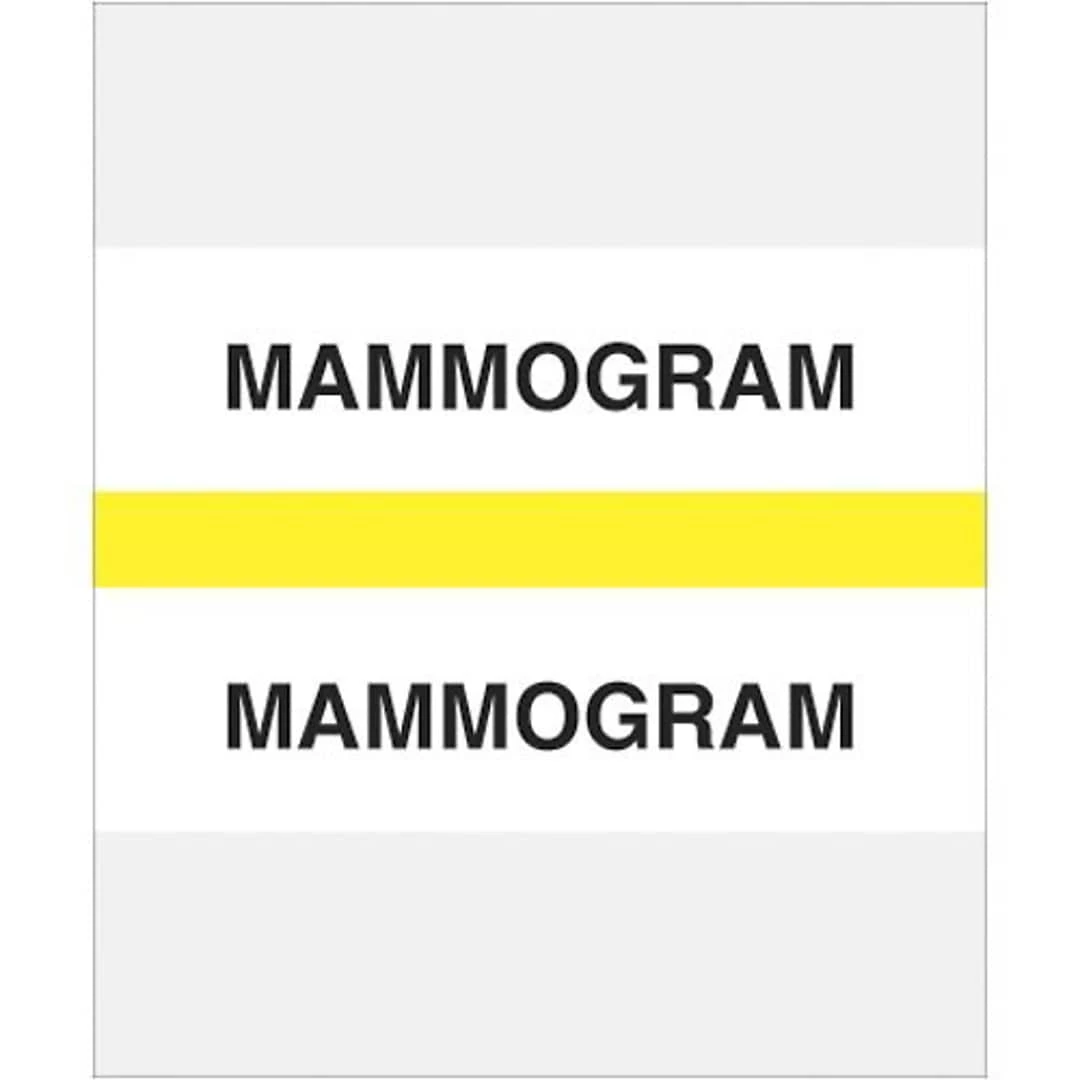 Medical Arts Press® Standard Preprinted Chart Divider Tabs; Mammogram, Yellow