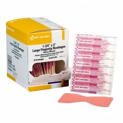 First Aid Only 1.75" X 3" Large Heavy Woven Fingertip Adhesive Bandages, 25/Box (G163)