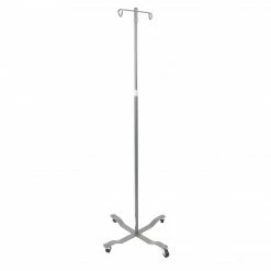 Drive Medical Economy Removable Top I. V. Pole, 4 Hook Top, Chrome (13033)