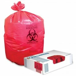 Heritage Bag Heritage Healthcare Printed Biohazard Liner 30"x43", 1.3Mil, 8/25, Coreless Roll, Red