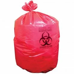 Heritage Bag Heritage Healthcare Biohazard Printed Liner 37"x50", 1.3Mil, 150 Ct, Flat Pack, Red
