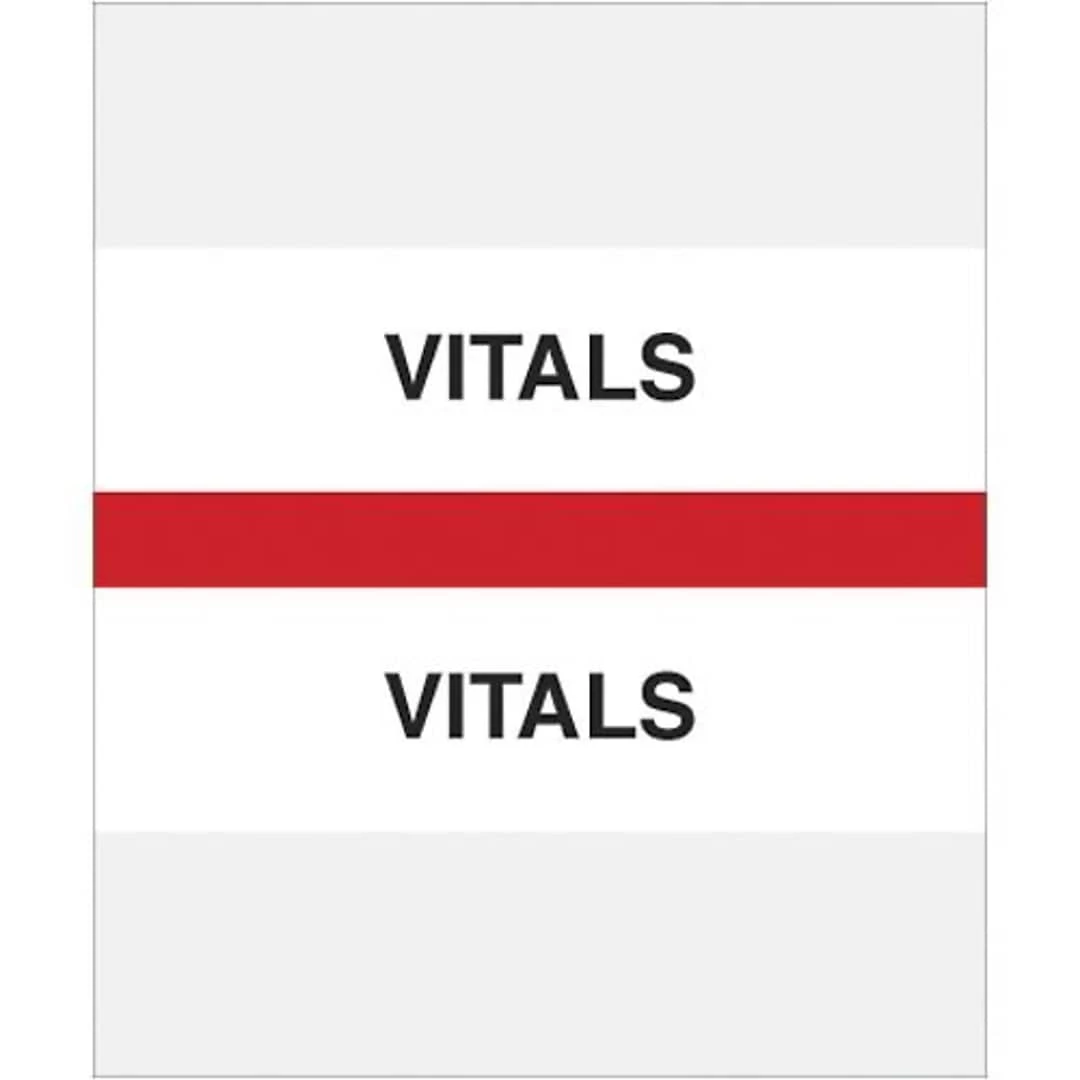 Medical Arts PressĀ® Standard Preprinted Chart Divider Tabs; Vitals, Red