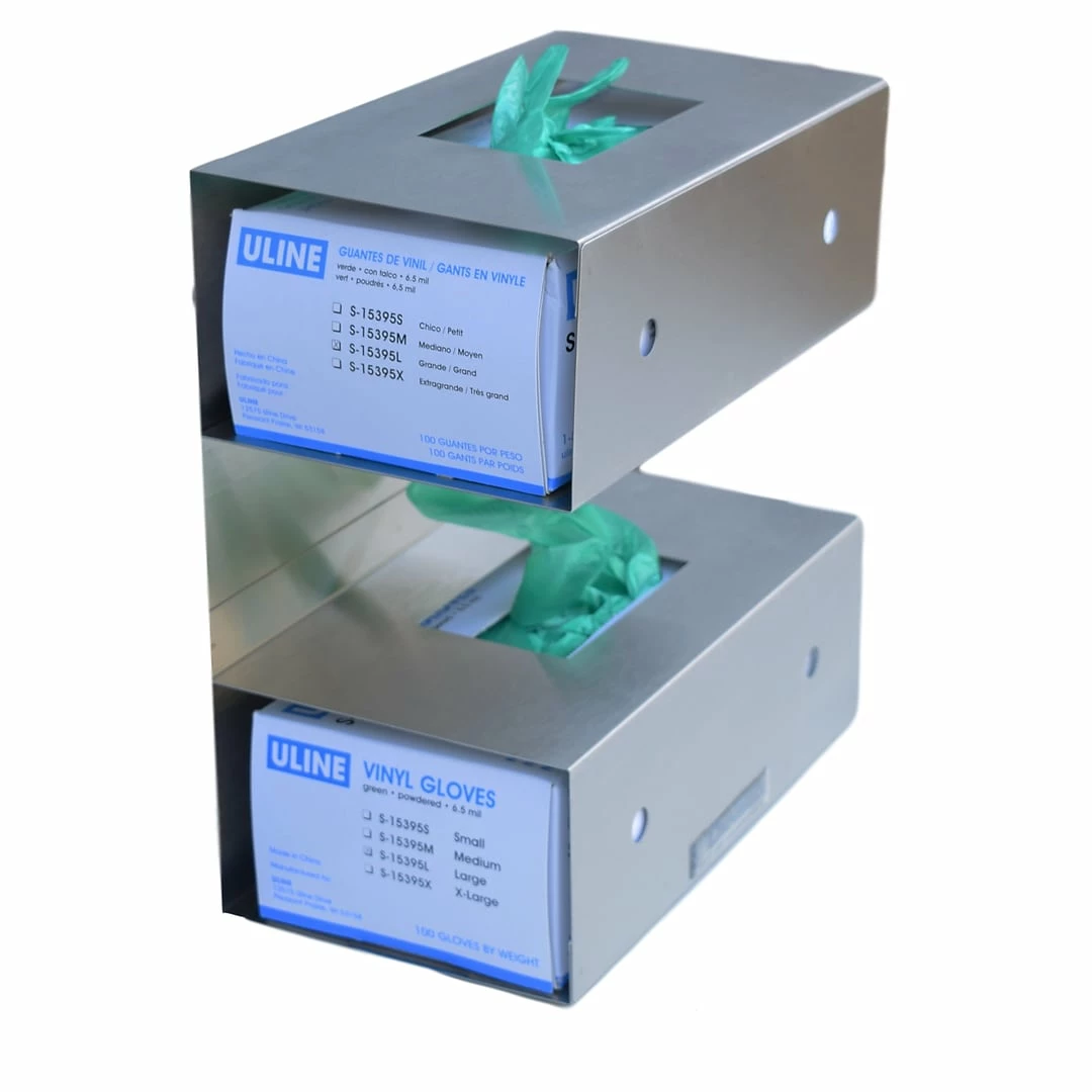 Omnimed Top Open Double Glove Box Holders, Stainless Steel (305385) - Image 2