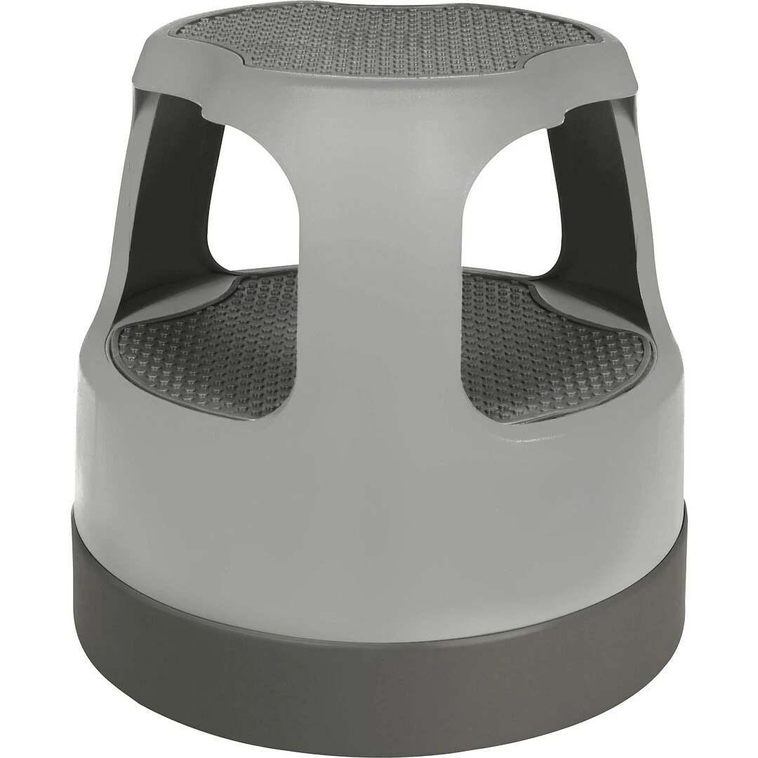 Task It Cramer Scooter Stool Round, Step & Lock Wheels, Gray