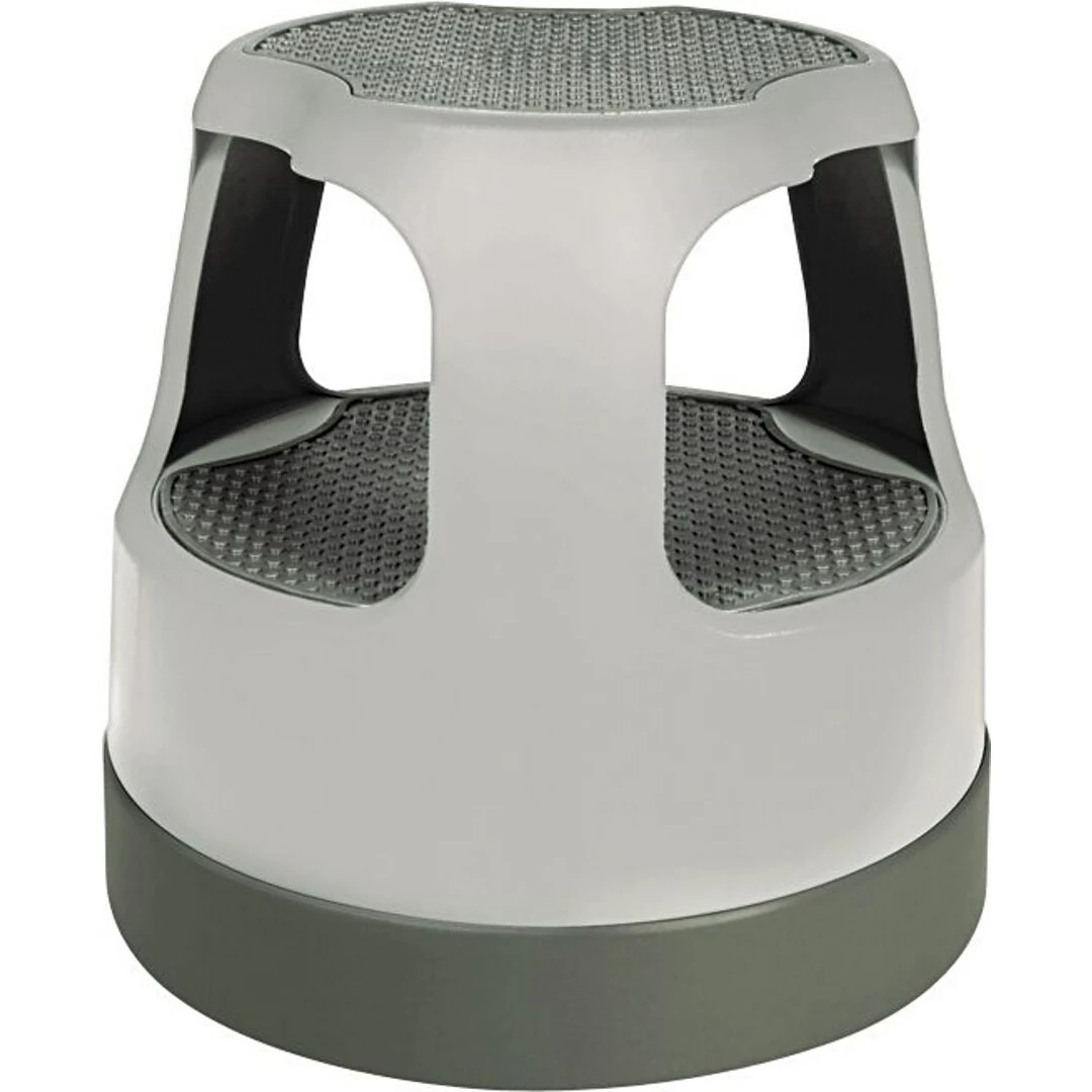 Task It Cramer Scooter Stool Round, Step & Lock Wheels, Gray - Image 2