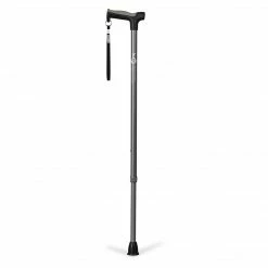 Drive Medical Hugo Adjustable Derby Handle Cane With Reflective Strap, Smoke (731-472)