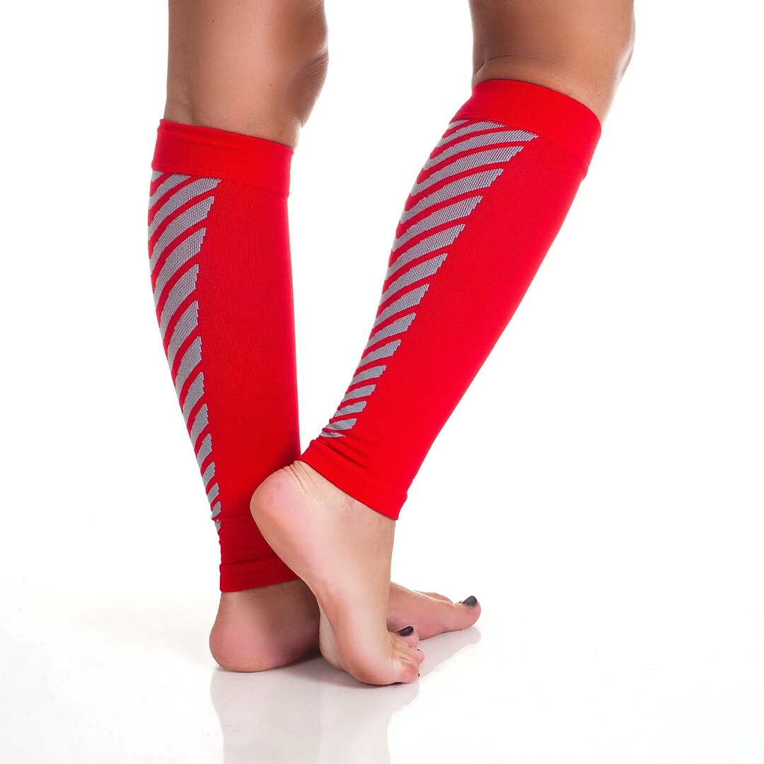 Trademark Global Remedy™ Calf Compression Running Sleeve Socks, Red, XL