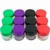 Stalwart™ 20 Ml Color Coded Plastic Jar Set, Red/Green/Purple/Black, 12 Pieces/Set