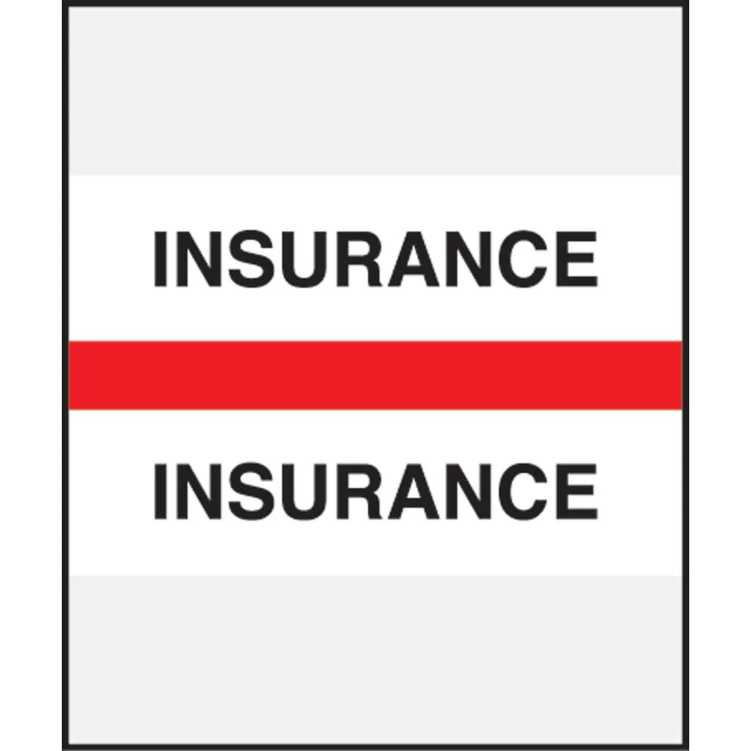 Medical Arts PressĀ® Standard Preprinted Chart Divider Tabs; Insurance, Red