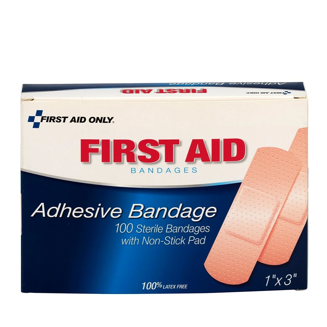 First Aid Only 1"W X 3"L Adhesive Bandages, 100/Box (90097) - Image 2