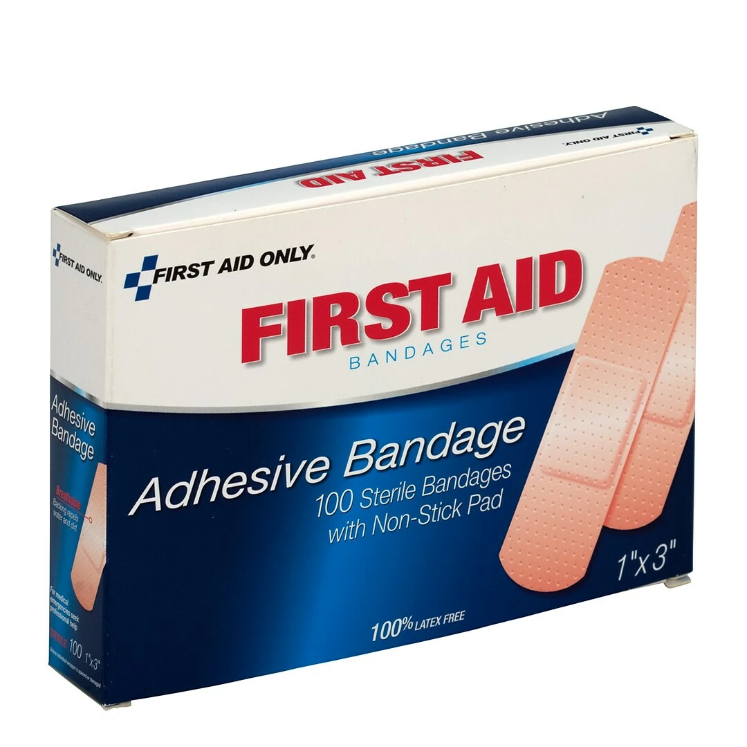 First Aid Only 1"W X 3"L Adhesive Bandages, 100/Box (90097) - Image 3